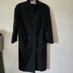 Wool coat size 10 heavy long button lined made in USA